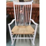 A mid 20th century Scandinavian Hans J Wagner for Fredericia J16 rail back rocking chair