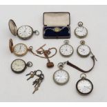 A collection of pocket watches, to include a substantial Birmingham silver full hunter example, with