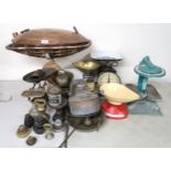 A lot of assorted scales, weights etc Condition Report:Available upon request