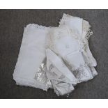 A quantity of table linen etc, some embroidered Condition Report:No condition report available.