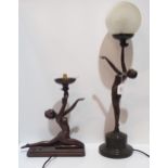 Two Art Deco style lady lamps Condition Report:Available upon request