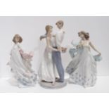 Three Lladro figures including Love's Little Surprises, Spring Splendor and Summer Serenade