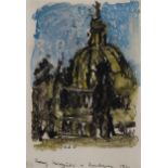 ANDRZEJ-LESZER DRIERZYNSKI ST PETER, ROME Oil on paper, signed lower right, dated 1961