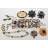 An early Butler & Wilson fish bracelet, a Sarah Coventry brooch, a Miracle pendant and other items