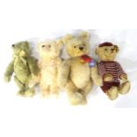 Four various Steiff bears, all with yellow tags, the three smaller all being growlers Condition