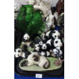 A collection of Panada figures including Beswick Chi Chi, Aynsley, Royal Doulton, Lladro etc and