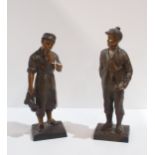 A pair of spelter figures of boys Condition Report:Available upon request