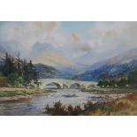 GEROGE TREVOR  BRIG O'DEE, INVERCAULD Watercolour, signed lower right, 24 x 35cm Title inscribed