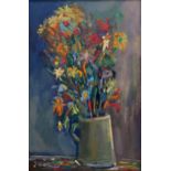 GEORGE COCKBURN (SCOTTISH 1944-2022) STILL LIFE WITH WILD FLOWERS Oil on canvas, signed lower
