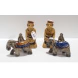 A pair of monkey money banks, together with a pair of elephant money banks Condition Report: