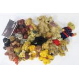 A selection of small teddy bears with manufacturers to include Bocs Treganau, Barton Bears, the