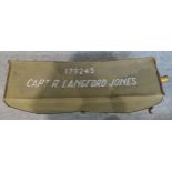 Mixed militaria, comprising a leather-reinforced canvas case marked "179245 Capt. R. Langford Jones"