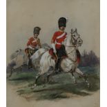 RICHARD SIMKIN 2ND Dragoons (Royal Scots Greys), signed, watercolour, 24 x 21cm Condition Report: