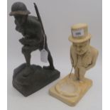 A Winston Churchill figural plaster ashtray by John Douglas, standing approx. 24.5cm high overall,