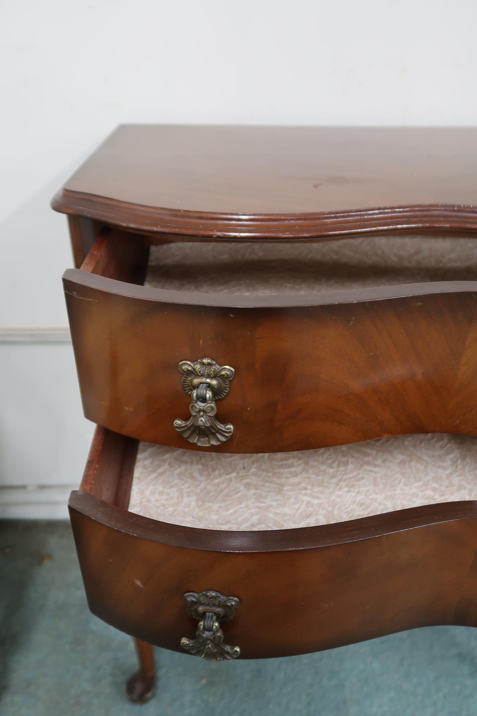 A lot to include Victorian upholstered tub chair, two drawer occasional table and a mahogany - Image 7 of 7