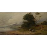 JAMES HERON On the shores of Loch Fyne, signed,oil on canvas,dated, 1897 50 x 101cm Condition