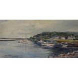 ROBIN MILLER West coast port, signed, oil on board, 38 x 75cm   Condition Report:Available upon