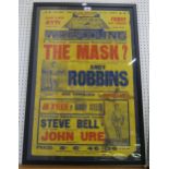 A vintage British wrestling poster advertising bouts between Glasgow's Andy Robbins and The Mask?;