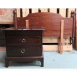 A mid 20th century Stag two drawer bedside cabinet and two Stag head boards (3) Condition Report: