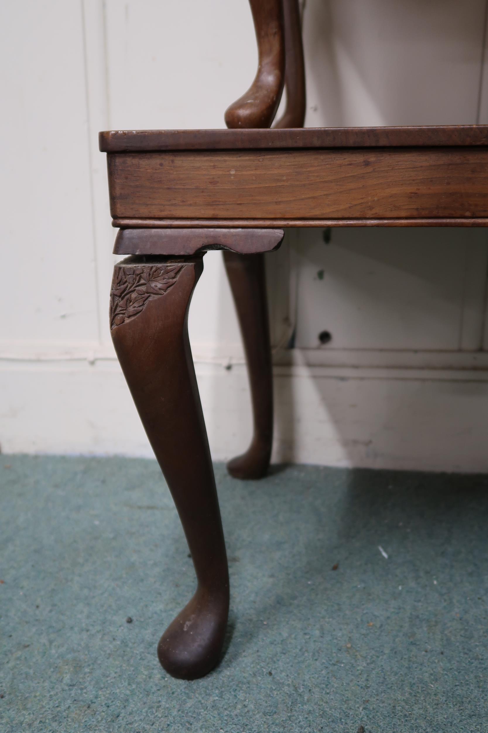 A lot comprising 20th century carved hardwood sewing box, coffee table and square top occasional - Image 2 of 6