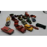 A small collection of play-worn model vehicles largely by Corgi, Dinky, Matchbox  Condition Report: