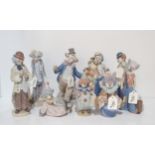 Ten Lladro figure of clowns Condition Report:all in good condition