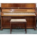 A 20th century German mahogany Sachsische pianoforte fabrik GmbH upright piano, 110cm high x 144cm