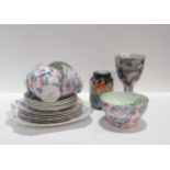 A Shelley Summer Glory chintz part teaset together with a Cobridge stoneware goblet and a lidded pot