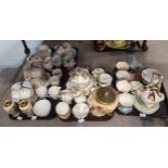 Assorted ceramics including Maling grapefruit cups, Grafton floral tea cups, a Melba tea set, a pair