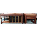 A lot comprising mid 20th century teak nest of three tables, 43cm high x 50cm wide x 43cm deep and a