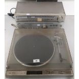 A lot comprising NEC FG direct drive turntable model P435E, NEC FM/MW/LW stereo tuner model T530E