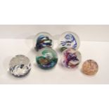 Six Selkirk glass paperweights Condition Report:No condition report available.