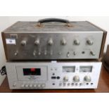 A lot comprising Akai stereo cassette desk CS-7070 and an Akai amplifier AA-5500 (2) Condition