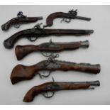 A collection of six various replica flintlock pistols and blunderbusses Condition Report:Available