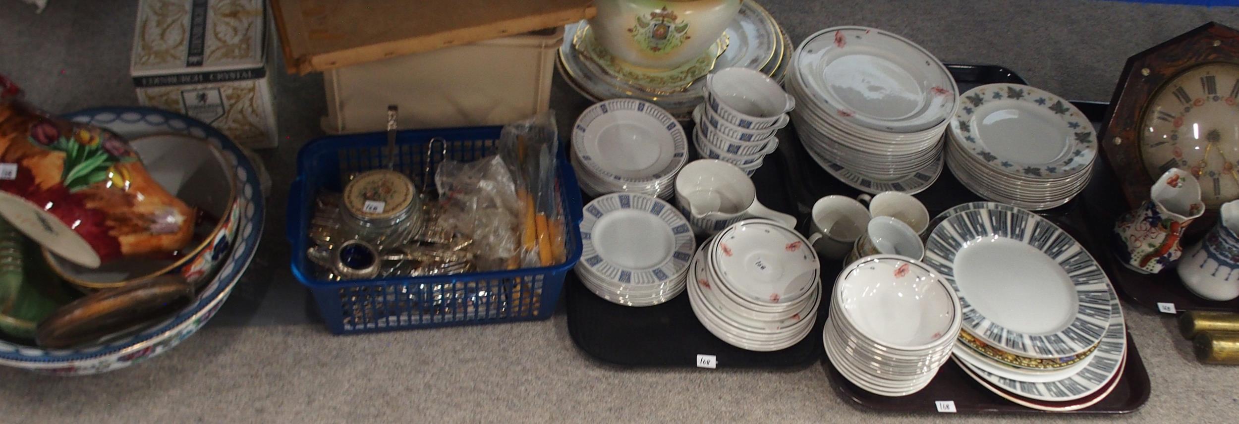 A large collection of assorted ceramics, metalware including EPNS cutlery etc Condition Report:No