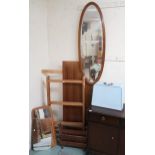 A mixed lot to include portable sewing machine, mid 20th century teak wall mirror, Victorian