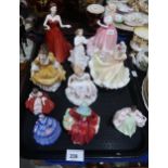 Nine Doulton ladies and a Coalport example Condition Report:No condition report available.