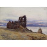 ANDREW BLACK R.S.W Old castle, sunset, signed, watercolour,25 X 35cm  Condition Report:Available