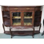 A Victorian mahogany A. Gardner & son display cabinet with shaped top over single drawer over pair