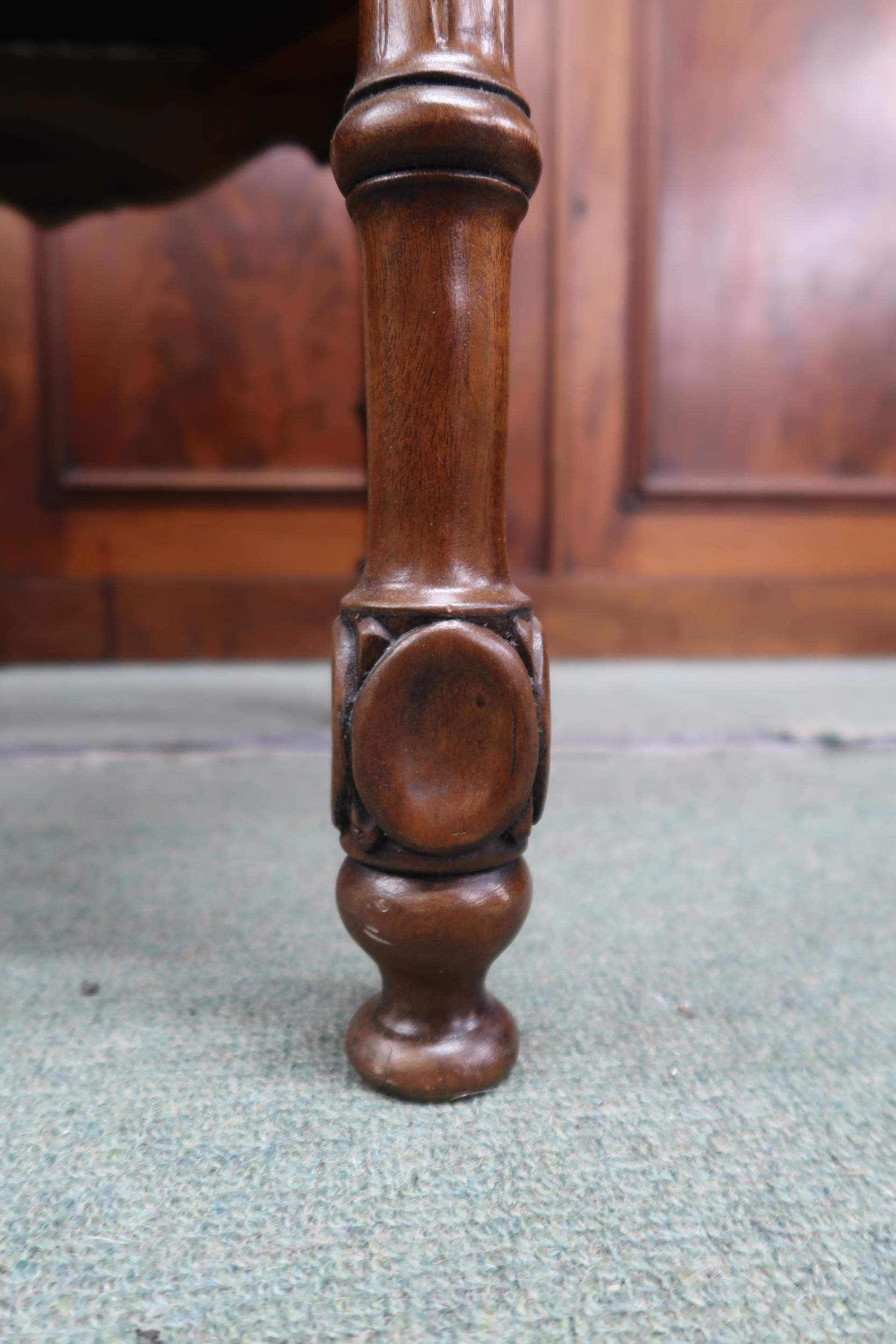 A 20th century walnut corner chair with shaped back over carved pierced splats joined to seat with - Image 7 of 8