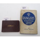 A leather-bound autograph book containing a range of 1930s-era Scottish and English footballers'