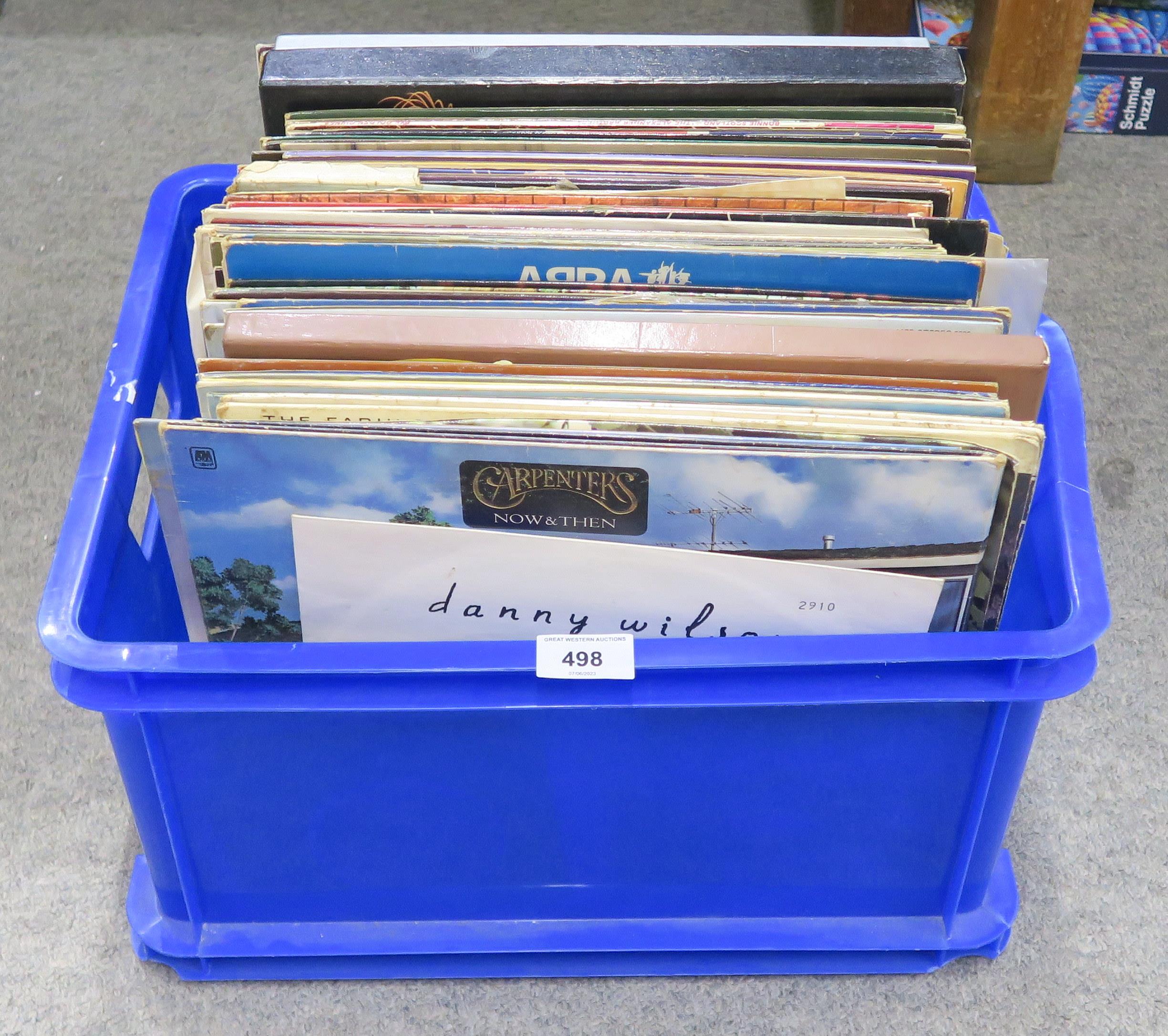 VINYL RECORDS a box of pop, country and easy listening vinyl LP records with The Beatles Please - Image 3 of 3