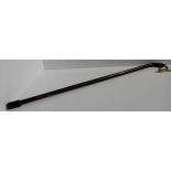 A 9ct gold mounted hardwood walking stick Condition Report:Available upon request