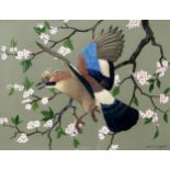 RALSTON GUDGEON RSW Magpie and blossom, signed, watercolour, 49 x 63cm Condition Report:Available