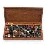 A lot of polished stones some drilled to include wooden beads Condition Report:Available upon