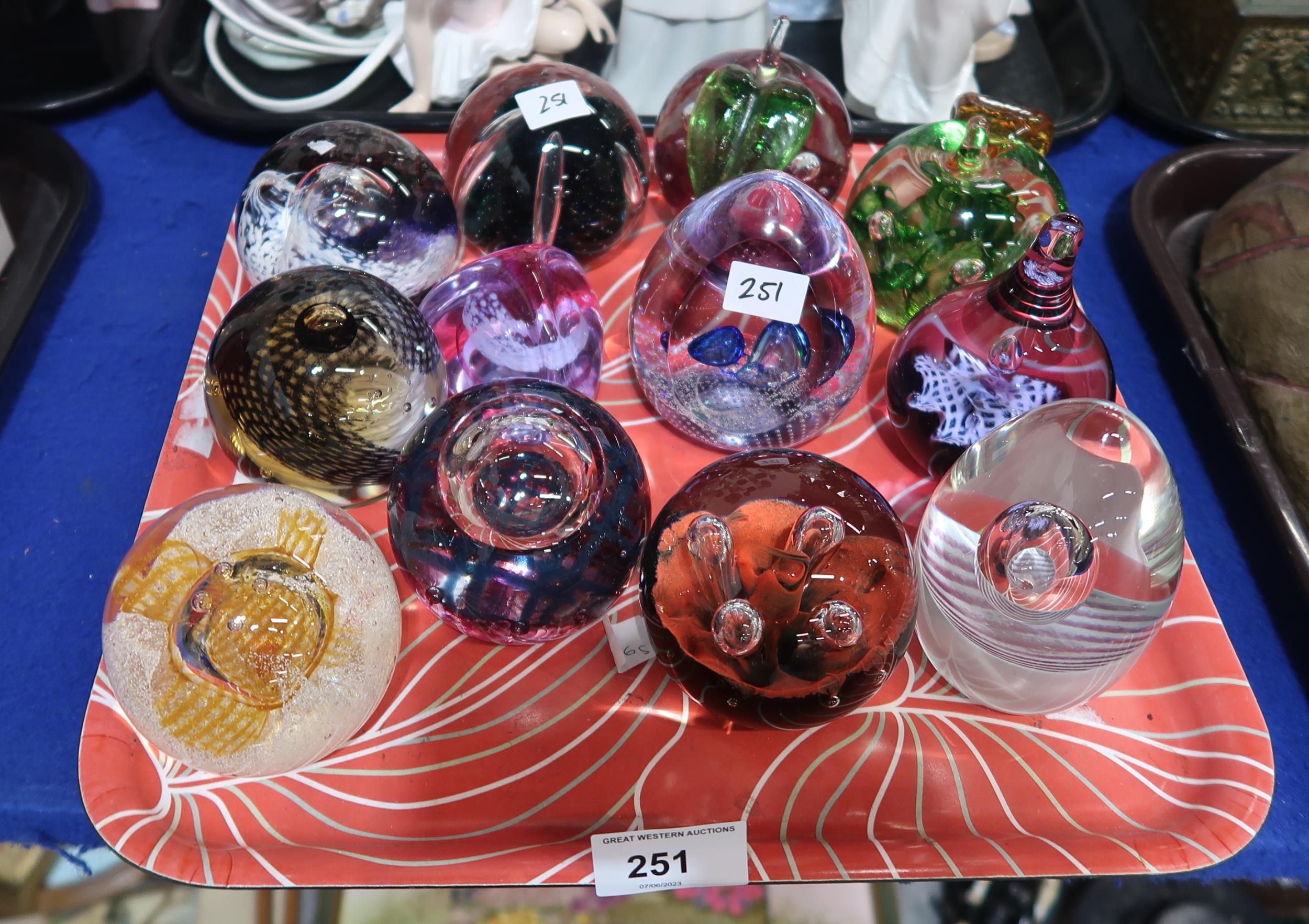 Assorted paperweights including Caithness Desperado, Windfall, Distraction, Saracen, Caledonia etc
