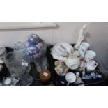 Assorted ceramics and glass including figures, crystal etc Condition Report:No condition report