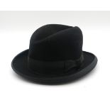 A Homburg hat by Moores, London, of generous size Condition Report:Available upon request