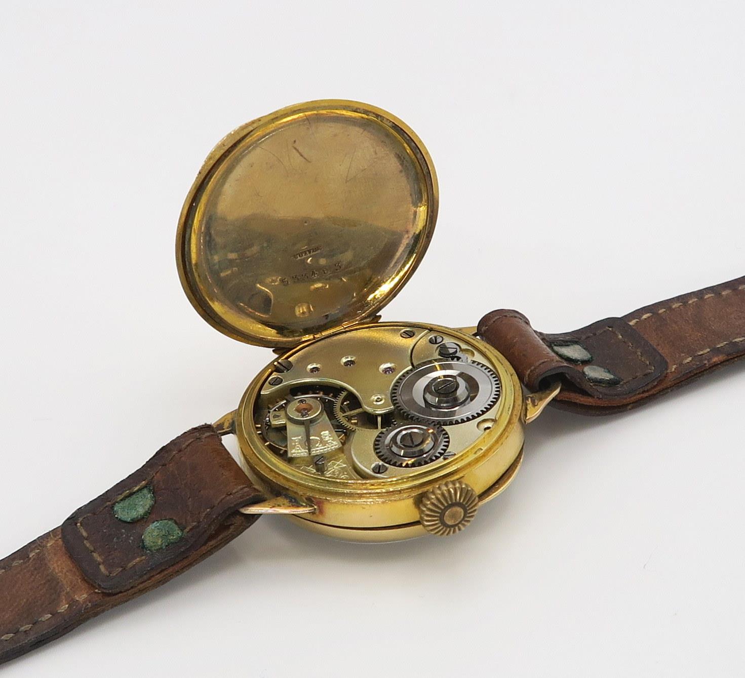 An 18ct gold gents Swiss watch, diameter 3.3cm, weight with strap and mechanism 36gms Condition - Image 6 of 6