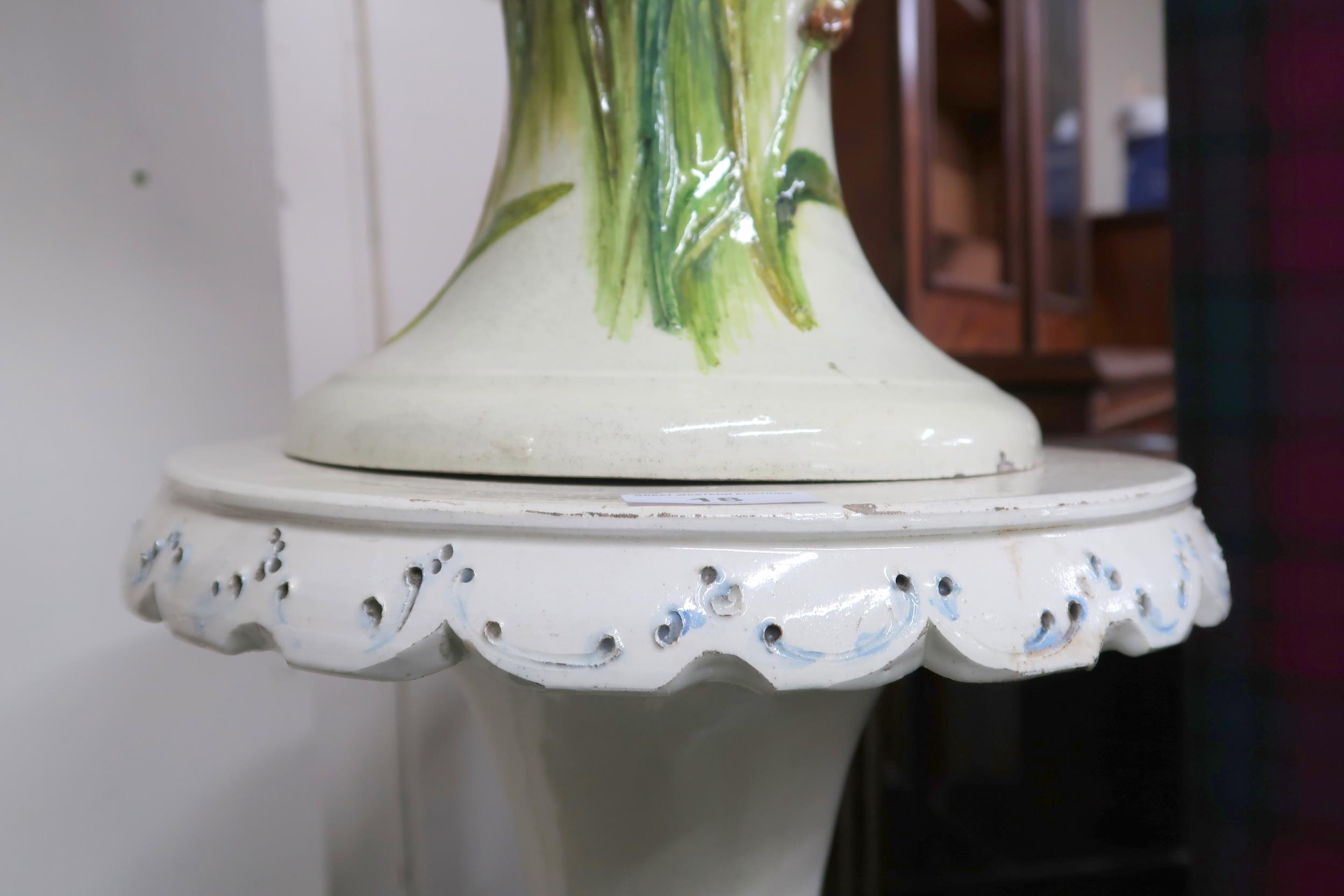 A 20th century ceramic floral pattern jardiniere on stand, 163cm high Condition Report:Available - Image 6 of 7